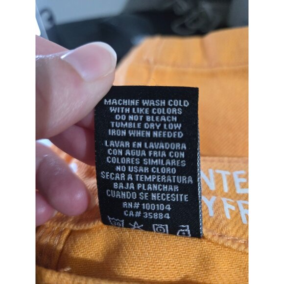 SONG Juniors Orange Carpenter 90s Boyfriend Button-Fly Jeans Size 9/29 Casual - Picture 9 of 10